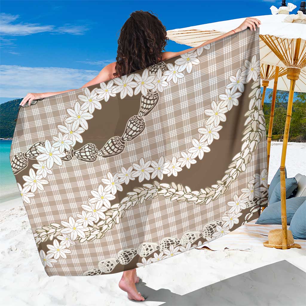 Brown Hawaii Tiare and Shell Lei Sarong Hawaiian Palaka Luxury Vibes - Polynesian Pride