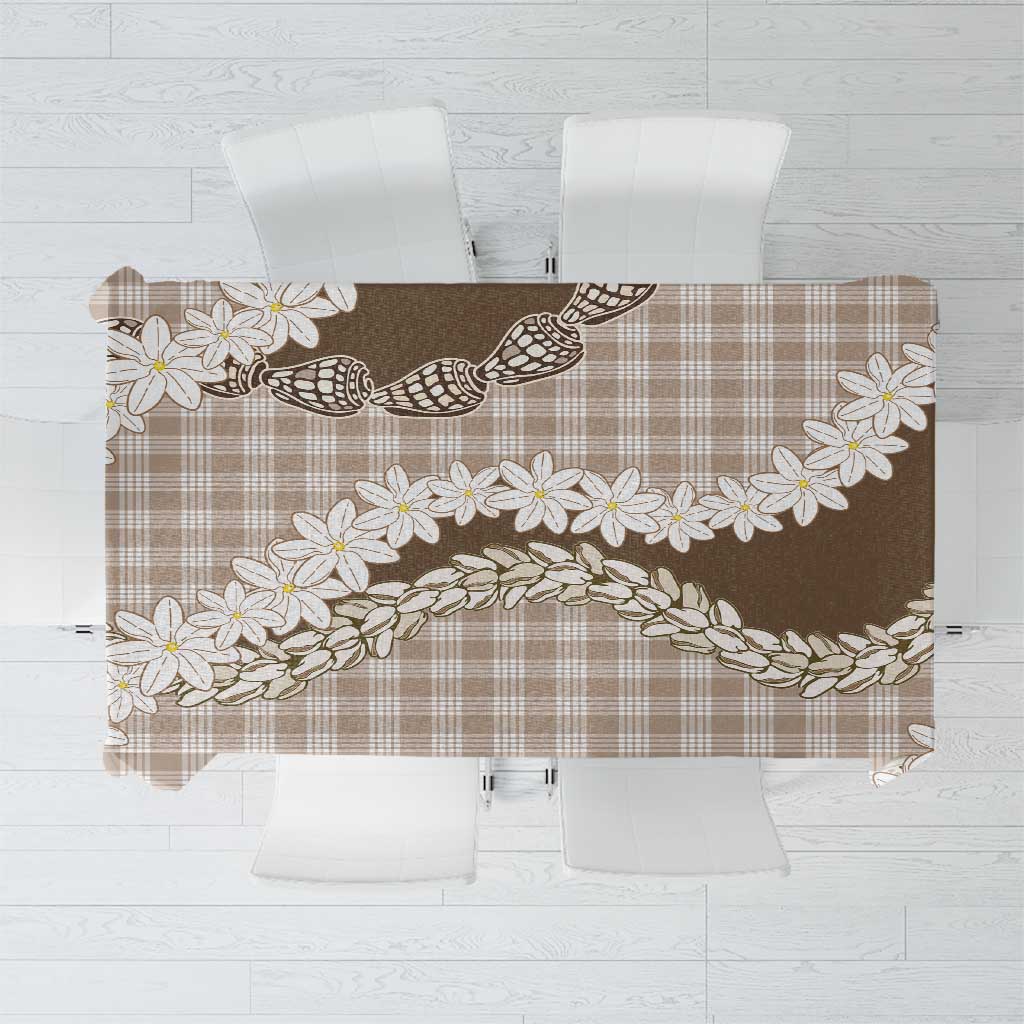 Brown Hawaii Tiare and Shell Lei Tablecloth Hawaiian Palaka Luxury Vibes - Polynesian Pride