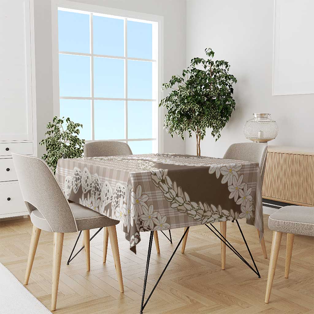 Brown Hawaii Tiare and Shell Lei Tablecloth Hawaiian Palaka Luxury Vibes - Polynesian Pride
