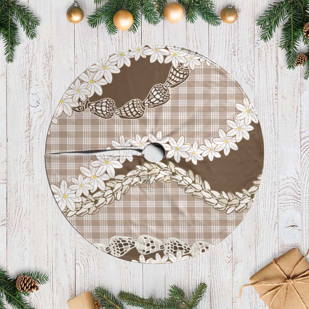 Brown Hawaii Tiare and Shell Lei Tree Skirt Hawaiian Palaka Luxury Vibes - Polynesian Pride