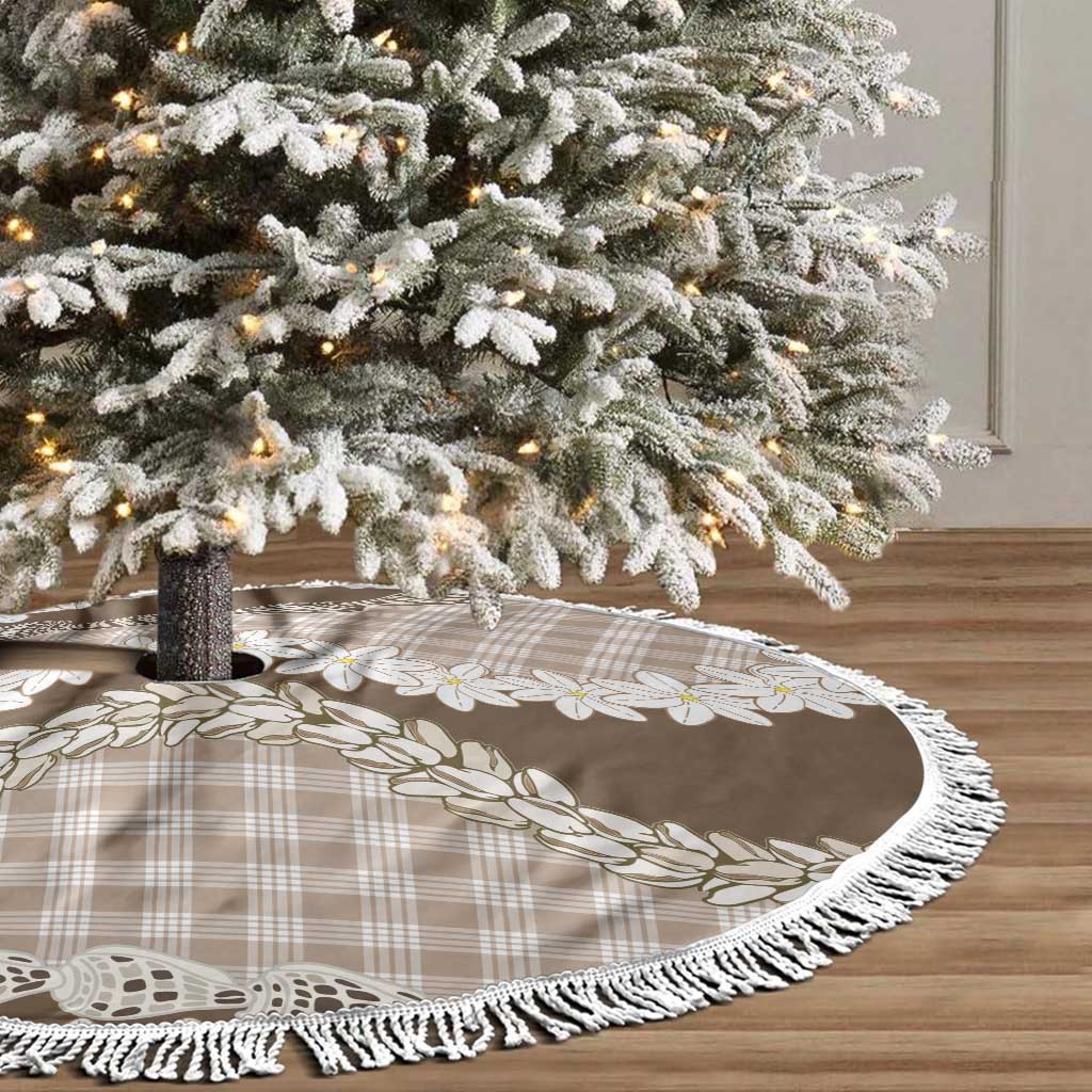 Brown Hawaii Tiare and Shell Lei Tree Skirt Hawaiian Palaka Luxury Vibes - Polynesian Pride