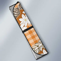 Orange Hawaii Tiare and Shell Lei Auto Sun Shade Hawaiian Palaka Luxury Vibes LT14 - Polynesian Pride