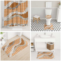 Orange Hawaii Tiare and Shell Lei Bathroom Set Hawaiian Palaka Luxury Vibes - Polynesian Pride