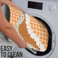 Orange Hawaii Tiare and Shell Lei Bathroom Set Hawaiian Palaka Luxury Vibes - Polynesian Pride