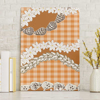 Orange Hawaii Tiare and Shell Lei Canvas Wall Art Hawaiian Palaka Luxury Vibes - Polynesian Pride