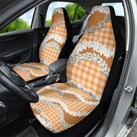 Orange Hawaii Tiare and Shell Lei Car Seat Cover Hawaiian Palaka Luxury Vibes - Polynesian Pride