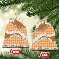 Orange Hawaii Tiare and Shell Lei Ceramic Ornament Hawaiian Palaka Luxury Vibes - Polynesian Pride