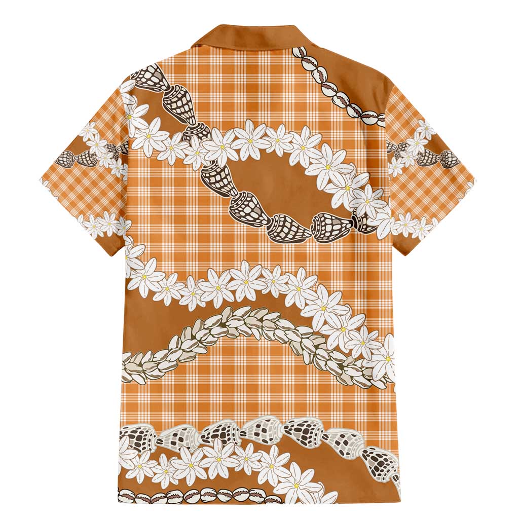 Orange Hawaii Tiare and Shell Lei Family Matching Mermaid Dress and Hawaiian Shirt Hawaiian Palaka Luxury Vibes - Polynesian Pride
