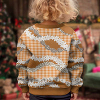 Orange Hawaii Tiare and Shell Lei Kid Ugly Christmas Sweater Hawaiian Palaka Luxury Vibes - Polynesian Pride