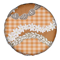 Orange Hawaii Tiare and Shell Lei Spare Tire Cover Hawaiian Palaka Luxury Vibes - Polynesian Pride
