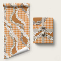 Orange Hawaii Tiare and Shell Lei Wrapping Paper Hawaiian Palaka Luxury Vibes - Polynesian Pride