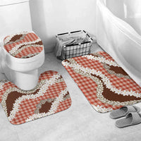 Red Hawaii Tiare and Shell Lei Bathroom Set Hawaiian Palaka Luxury Vibes - Polynesian Pride