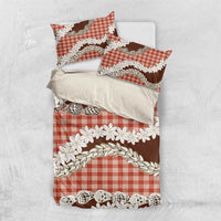 Red Hawaii Tiare and Shell Lei Bedding Set Hawaiian Palaka Luxury Vibes - Polynesian Pride