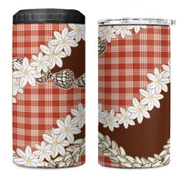 Red Hawaii Tiare and Shell Lei 4 in 1 Can Cooler Tumbler Hawaiian Palaka Luxury Vibes LT14 One Size: 16 oz Red - Polynesian Pride
