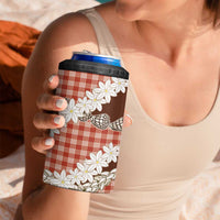 Red Hawaii Tiare and Shell Lei 4 in 1 Can Cooler Tumbler Hawaiian Palaka Luxury Vibes LT14 - Polynesian Pride