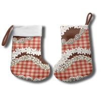 Red Hawaii Tiare and Shell Lei Christmas Stocking Hawaiian Palaka Luxury Vibes - Polynesian Pride