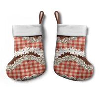 Red Hawaii Tiare and Shell Lei Christmas Stocking Hawaiian Palaka Luxury Vibes - Polynesian Pride