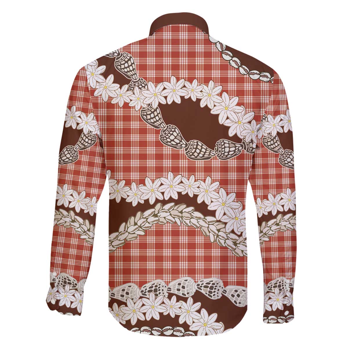 Red Hawaii Tiare and Shell Lei Family Matching Off The Shoulder Long Sleeve Dress and Hawaiian Shirt Hawaiian Palaka Luxury Vibes - Polynesian Pride