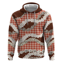 Red Hawaii Tiare and Shell Lei Hoodie Hawaiian Palaka Luxury Vibes - Polynesian Pride