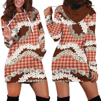 Red Hawaii Tiare and Shell Lei Hoodie Dress Hawaiian Palaka Luxury Vibes - Polynesian Pride