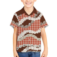 Red Hawaii Tiare and Shell Lei Kid Hawaiian Shirt Hawaiian Palaka Luxury Vibes - Polynesian Pride