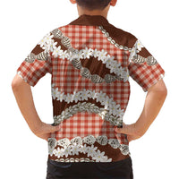 Red Hawaii Tiare and Shell Lei Kid Hawaiian Shirt Hawaiian Palaka Luxury Vibes - Polynesian Pride