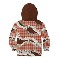 Red Hawaii Tiare and Shell Lei Kid Hoodie Hawaiian Palaka Luxury Vibes - Polynesian Pride