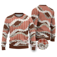 Red Hawaii Tiare and Shell Lei Ugly Christmas Sweater Hawaiian Palaka Luxury Vibes - Polynesian Pride