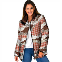 Red Hawaii Tiare and Shell Lei Padded Jacket Hawaiian Palaka Luxury Vibes - Polynesian Pride