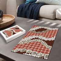 Red Hawaii Tiare and Shell Lei Puzzle Hawaiian Palaka Luxury Vibes - Polynesian Pride