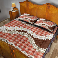 Red Hawaii Tiare and Shell Lei Quilt Bed Set Hawaiian Palaka Luxury Vibes - Polynesian Pride