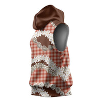 Red Hawaii Tiare and Shell Lei Sleeveless Hoodie Hawaiian Palaka Luxury Vibes - Polynesian Pride