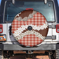 Red Hawaii Tiare and Shell Lei Spare Tire Cover Hawaiian Palaka Luxury Vibes - Polynesian Pride
