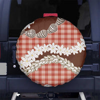 Red Hawaii Tiare and Shell Lei Spare Tire Cover Hawaiian Palaka Luxury Vibes - Polynesian Pride