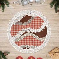 Red Hawaii Tiare and Shell Lei Tree Skirt Hawaiian Palaka Luxury Vibes - Polynesian Pride