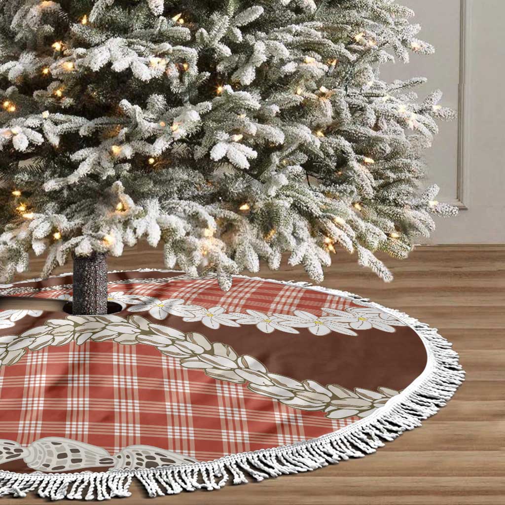 Red Hawaii Tiare and Shell Lei Tree Skirt Hawaiian Palaka Luxury Vibes - Polynesian Pride