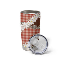 Red Hawaii Tiare and Shell Lei Tumbler Cup Hawaiian Palaka Luxury Vibes LT14 - Polynesian Pride