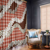 Red Hawaii Tiare and Shell Lei Window Curtain Hawaiian Palaka Luxury Vibes - Polynesian Pride