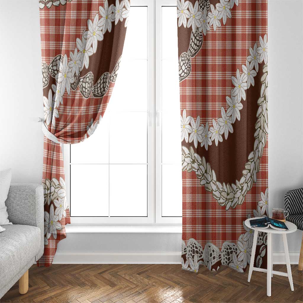 Red Hawaii Tiare and Shell Lei Window Curtain Hawaiian Palaka Luxury Vibes - Polynesian Pride
