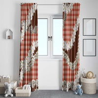 Red Hawaii Tiare and Shell Lei Window Curtain Hawaiian Palaka Luxury Vibes - Polynesian Pride