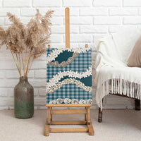 Dark Cyan Hawaii Tiare and Shell Lei Canvas Wall Art Hawaiian Palaka Luxury Vibes - Polynesian Pride