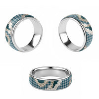 Dark Cyan Hawaii Tiare and Shell Lei Classic Ring Hawaiian Palaka Luxury Vibes - Polynesian Pride