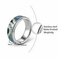 Dark Cyan Hawaii Tiare and Shell Lei Classic Ring Hawaiian Palaka Luxury Vibes - Polynesian Pride