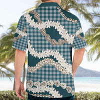 Dark Cyan Hawaii Tiare and Shell Lei Hawaiian Shirt Hawaiian Palaka Luxury Vibes - Polynesian Pride