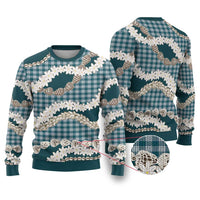Dark Cyan Hawaii Tiare and Shell Lei Ugly Christmas Sweater Hawaiian Palaka Luxury Vibes - Polynesian Pride