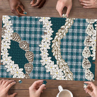 Dark Cyan Hawaii Tiare and Shell Lei Puzzle Hawaiian Palaka Luxury Vibes - Polynesian Pride