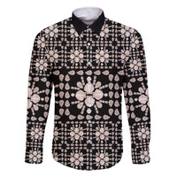 Aloha Hawaii Shell Quilt Family Matching Off The Shoulder Long Sleeve Dress and Hawaiian Shirt Seamless Style - Polynesian Pride