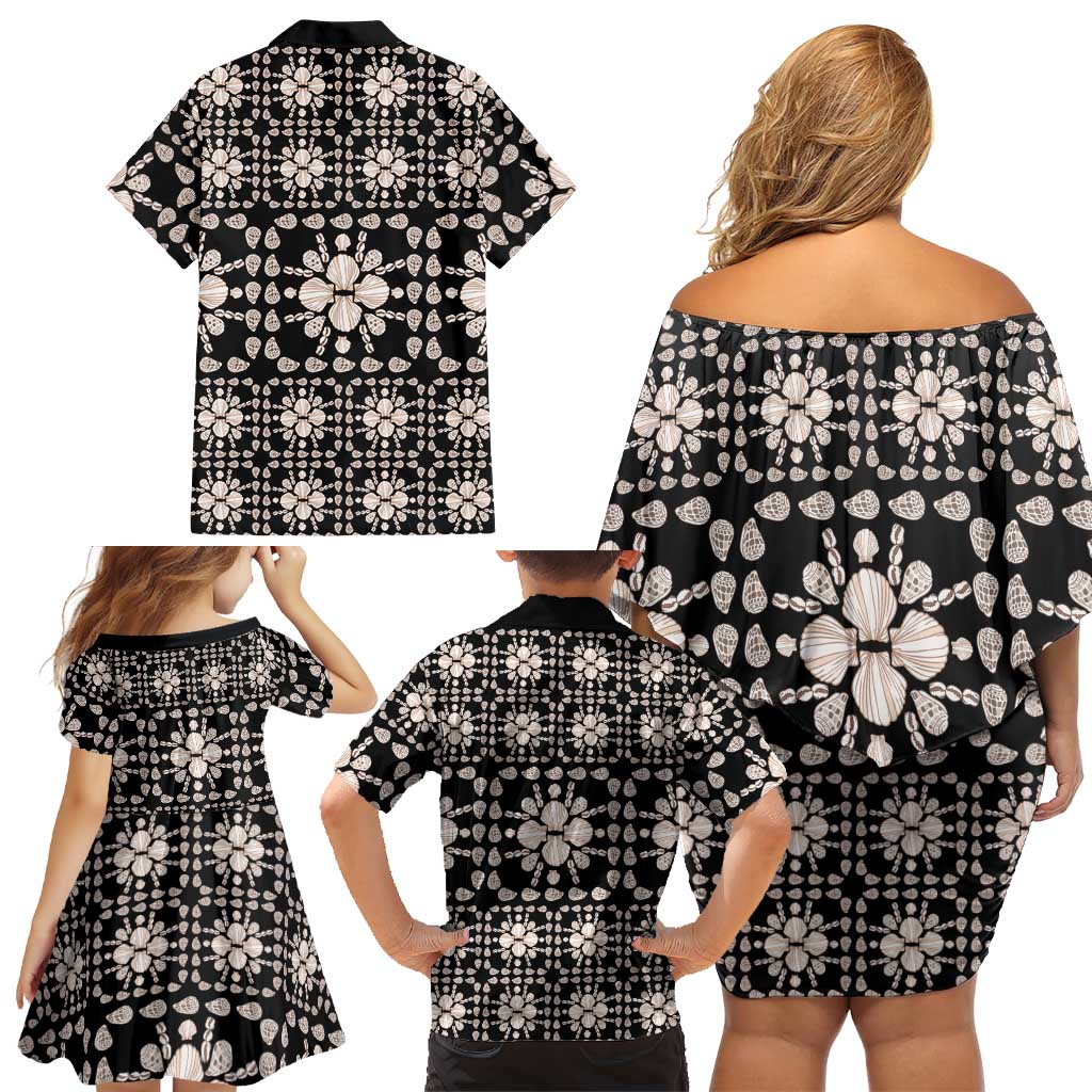Aloha Hawaii Shell Quilt Family Matching Off Shoulder Short Dress and Hawaiian Shirt Seamless Style LT14 - Polynesian Pride