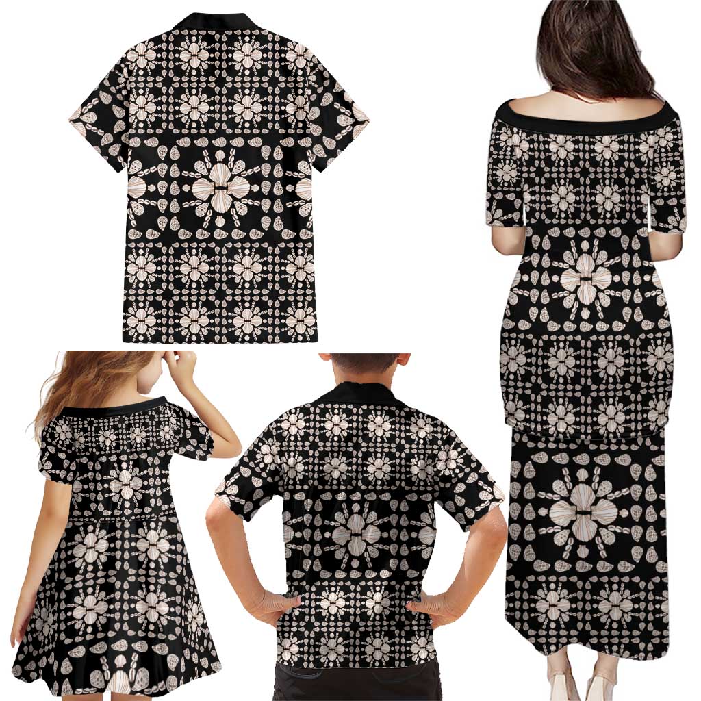 Aloha Hawaii Shell Quilt Family Matching Puletasi and Hawaiian Shirt Seamless Style LT14 - Polynesian Pride