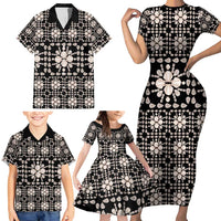 Aloha Hawaii Shell Quilt Family Matching Short Sleeve Bodycon Dress and Hawaiian Shirt Seamless Style - Polynesian Pride
